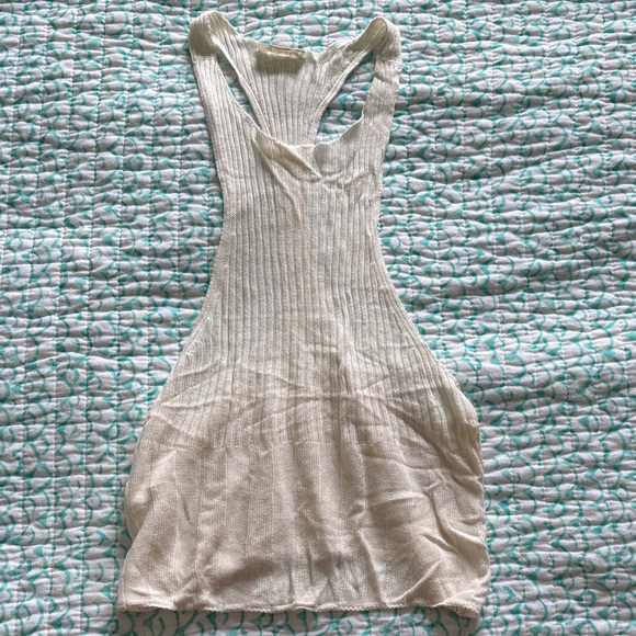 Free People Tops - Women’s Cream Ribbed Racerback Tank Top free people intimately xs
